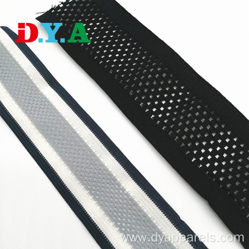 Polyester Elastic Mesh Tape Knitted Webbing For Garment